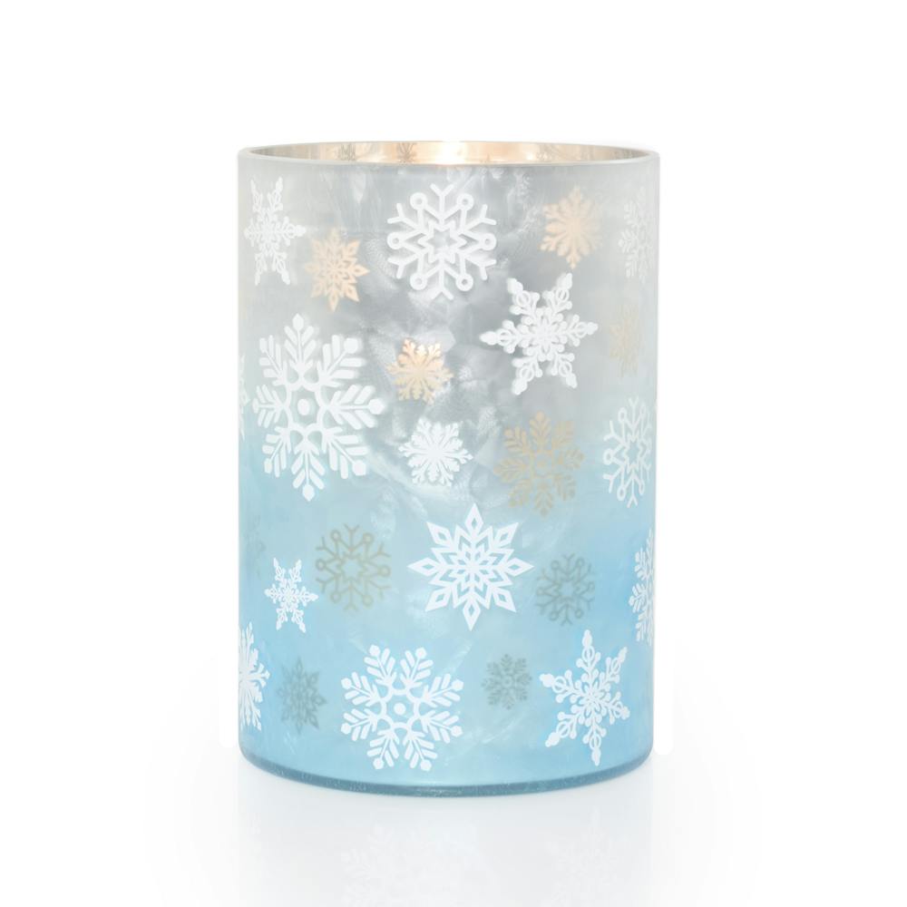 Flicker Snowflakes Jar Candle Holder